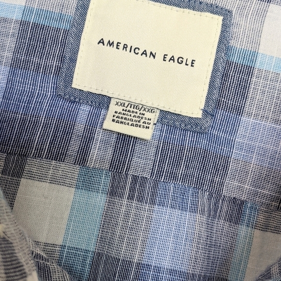 American Eagle Men's Soft Plaid Button Front Shirt Size XXL - Picture 3 of 4